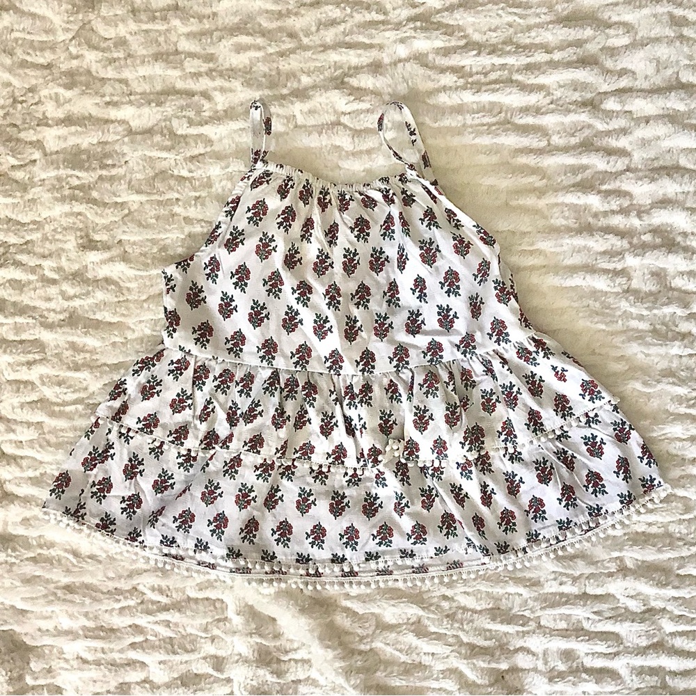 WONDER NATION Sustainable Children’s Tiered Tank RTop, Size M (7-8)